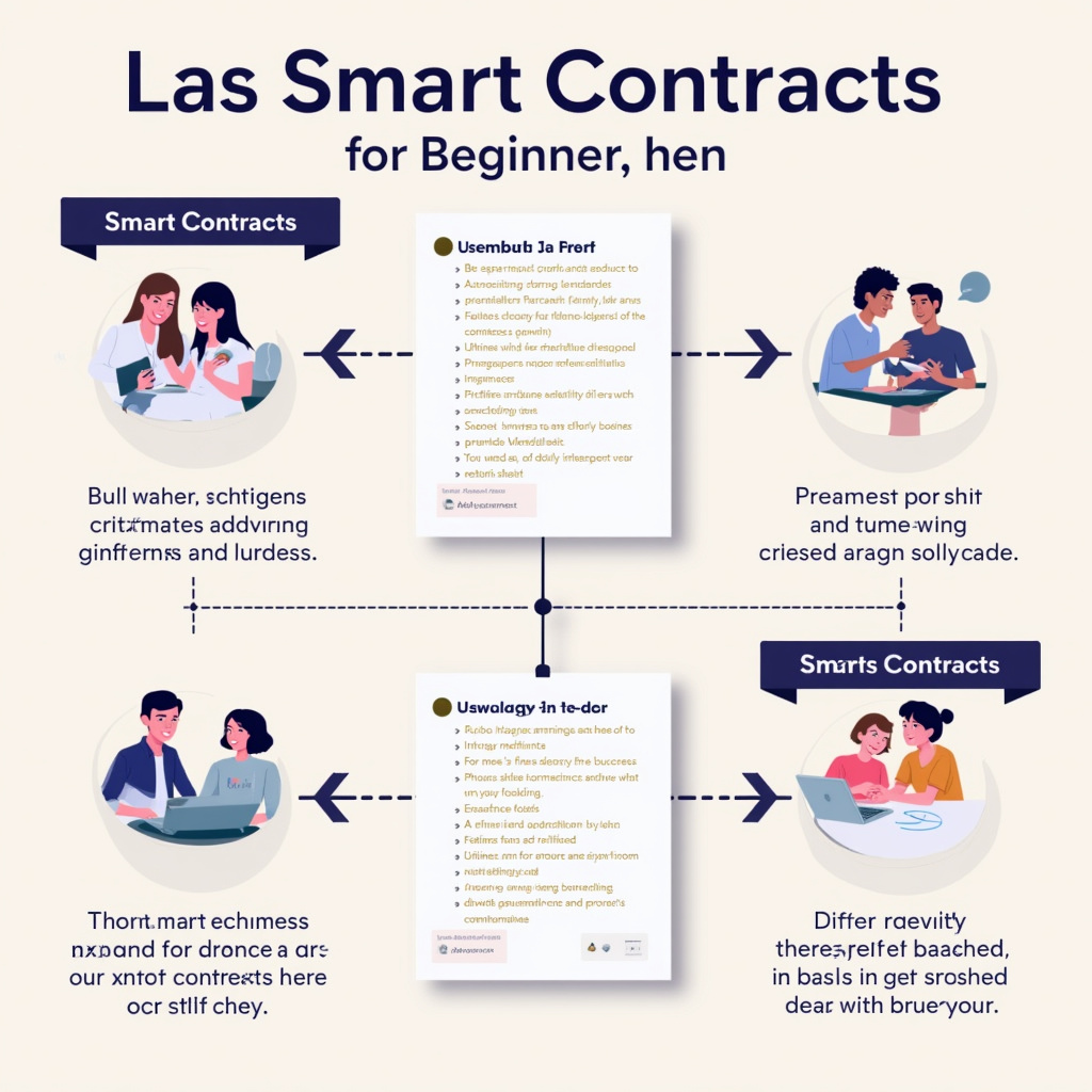 Ilustracja przedstawiająca schemat działania inteligentnych kontraktów na blockchainie z podkreśleniem automatycznych procesów