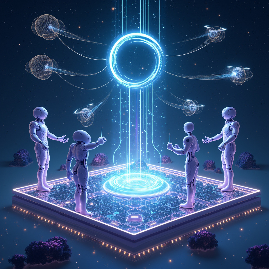 Grafika wizualizujaca drag-and-drop workflow w Agent Builder z nodeami i konektorami dla agentow AI