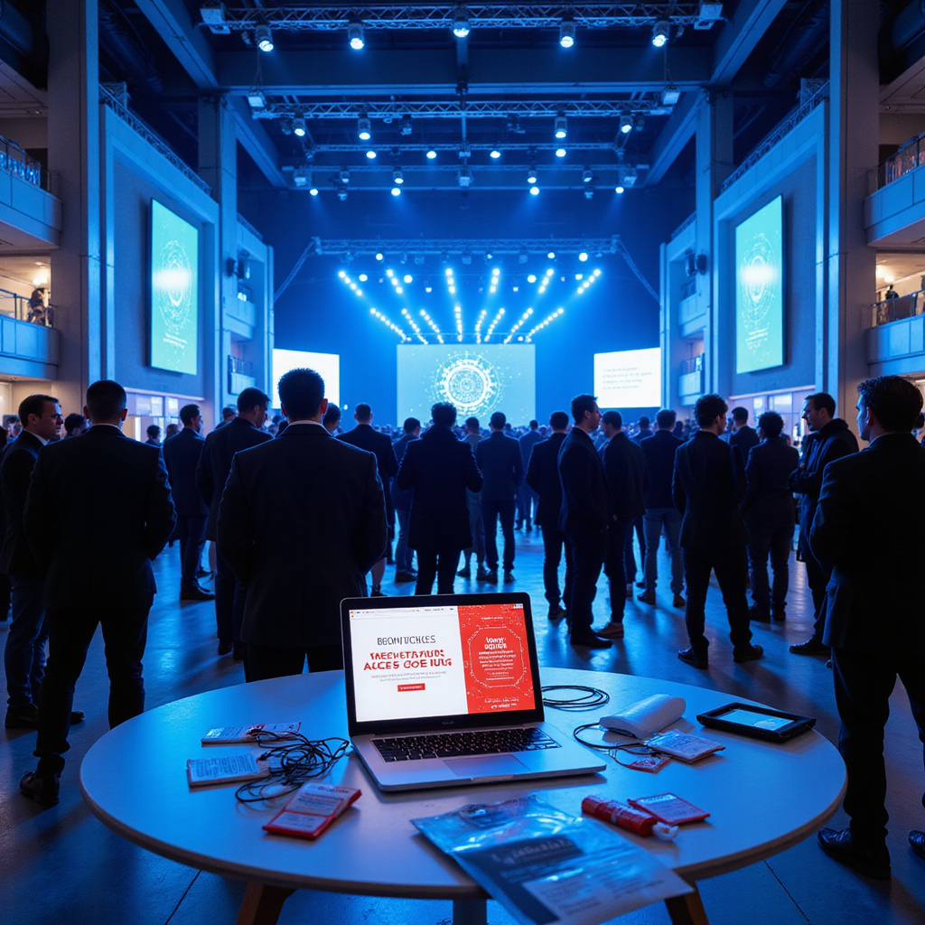 Grupa założycieli i inwestorów dyskutująca na tle nowoczesnej sali konferencyjnej podczas TechCrunch Disrupt 2025.
