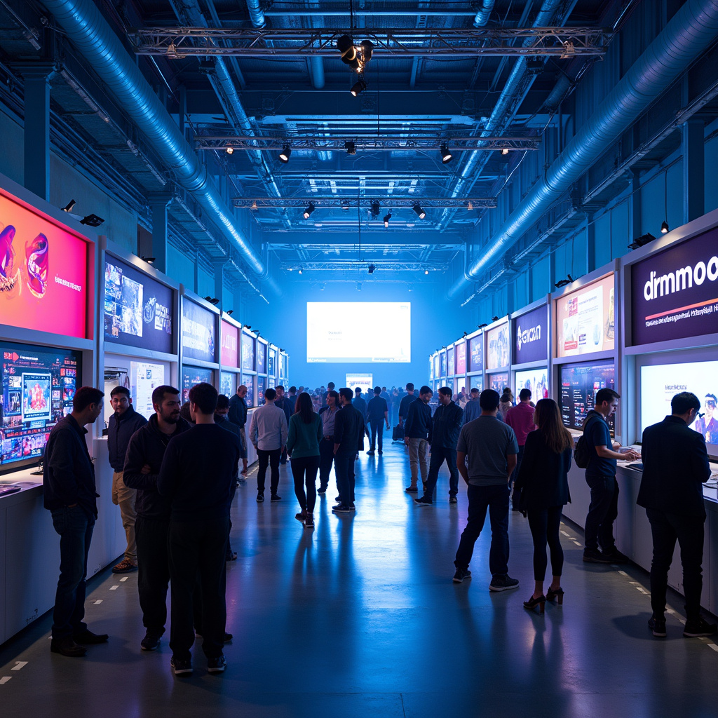 Stoisko wystawiennicze na TechCrunch Disrupt 2025 z widokiem na tłum uczestników i innowacyjne prezentacje startupów.