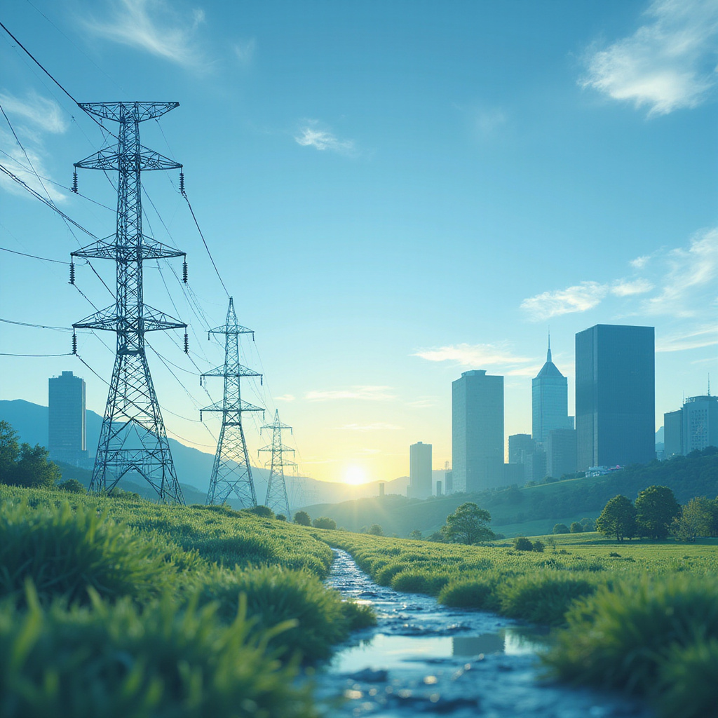 Schemat działania inteligentnej sieci energetycznej zintegrowanej z farmą wiatrową i panelami słonecznymi