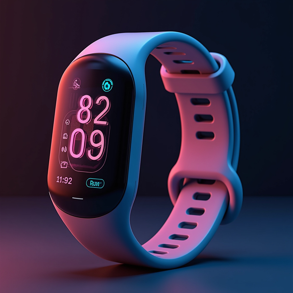 Kobieta sprawdza dane zdrowotne na smartwatchu podczas joggingu w parku