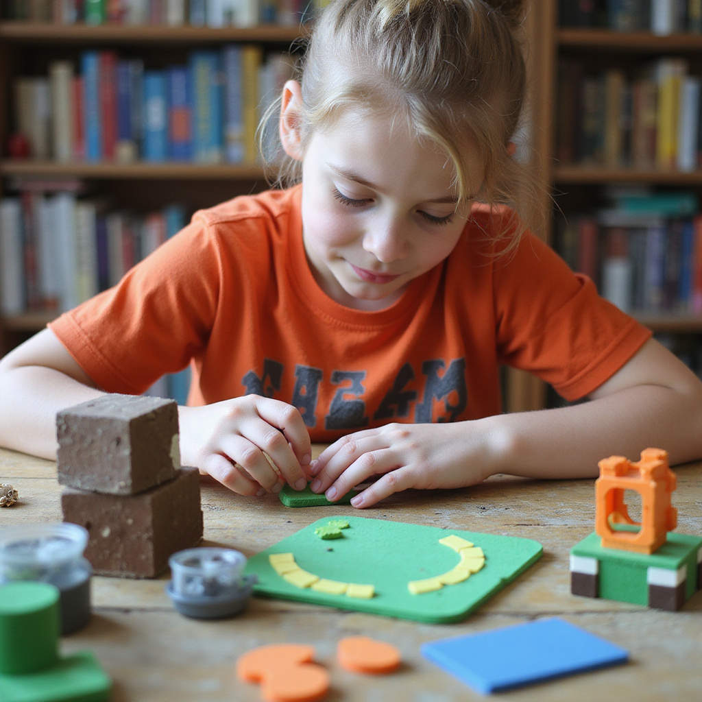 Alt text dla obrazków: Dzieci korzystające z programu Scratch do tworzenia animacji na komputerze. Alt text dla obrazków: Uczniowie współpracujący przy budowaniu świata w Minecraft: Education Edition.