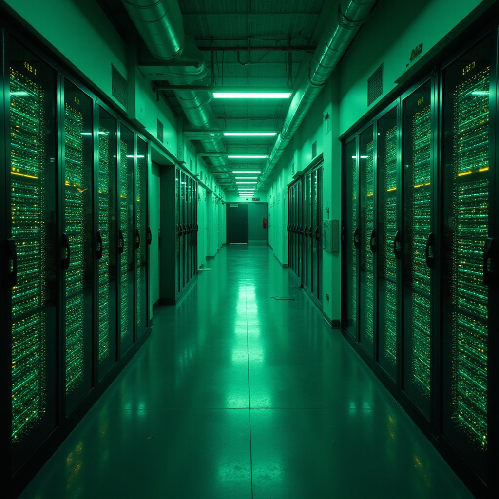 Alt text dla obrazków: 1. Ekologiczne centrum danych z panelami słonecznymi 2. Porównanie tradycyjnej i zielonej infrastruktury IT