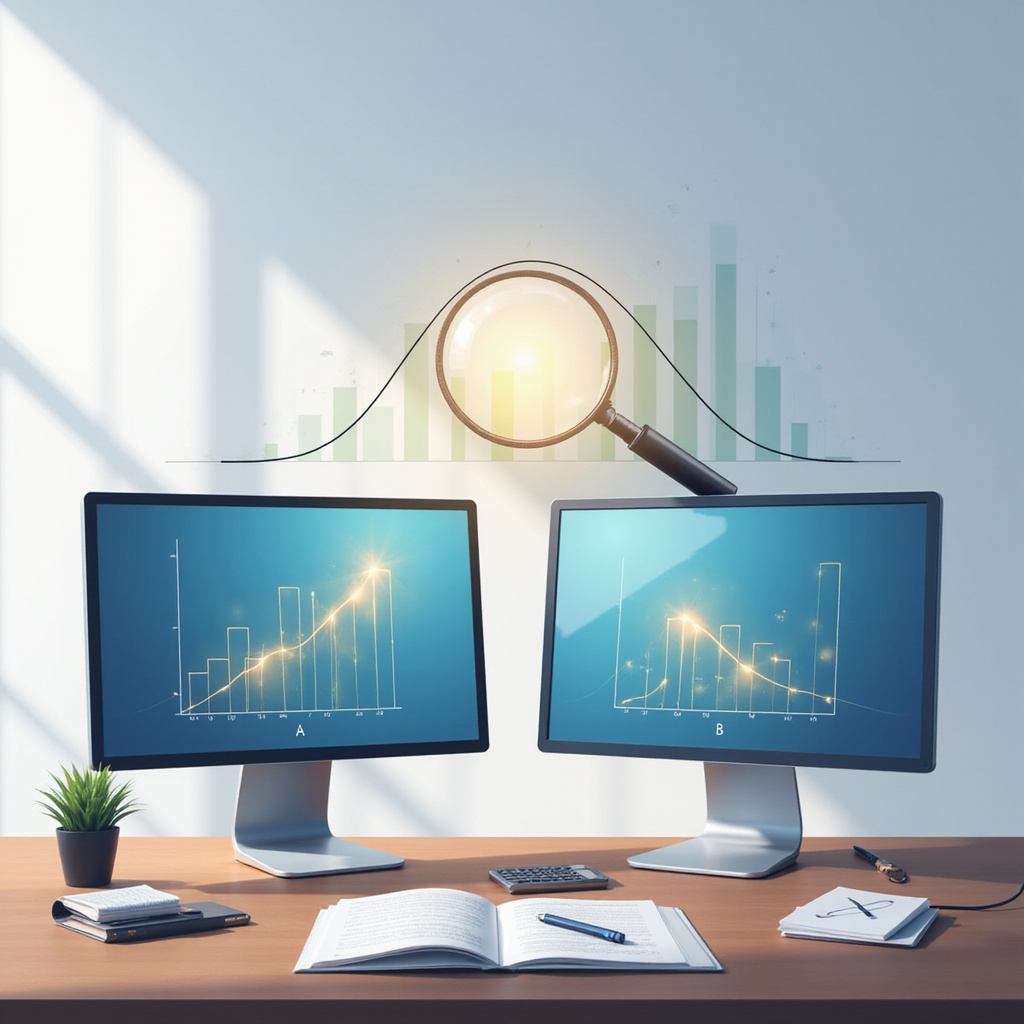 Wykres przedstawiający porównanie wyników A/B testu z zaznaczonym poziomem istotności statystycznej