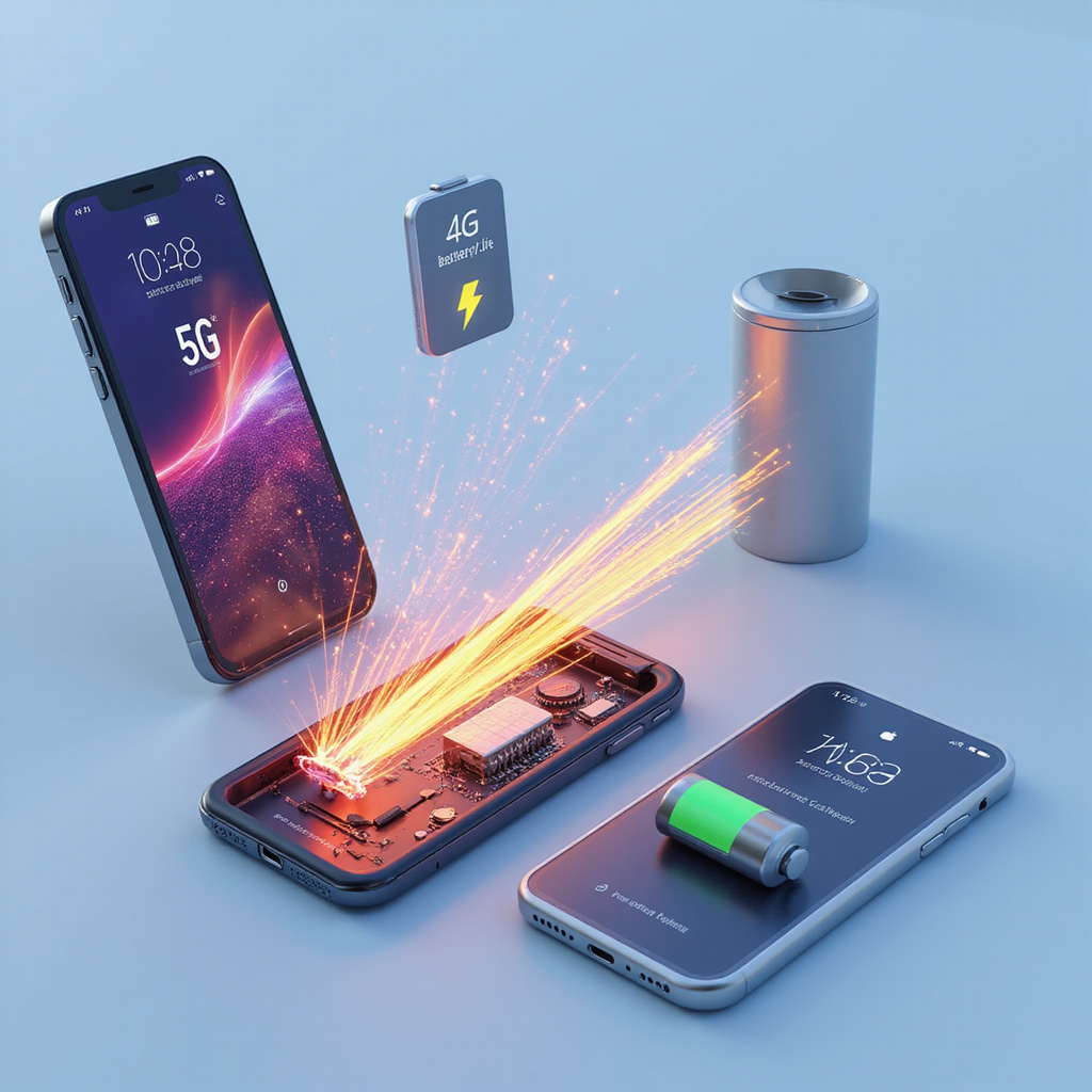 Porównanie prędkości pobierania danych w sieciach 4G i 5G na wykresie słupkowym