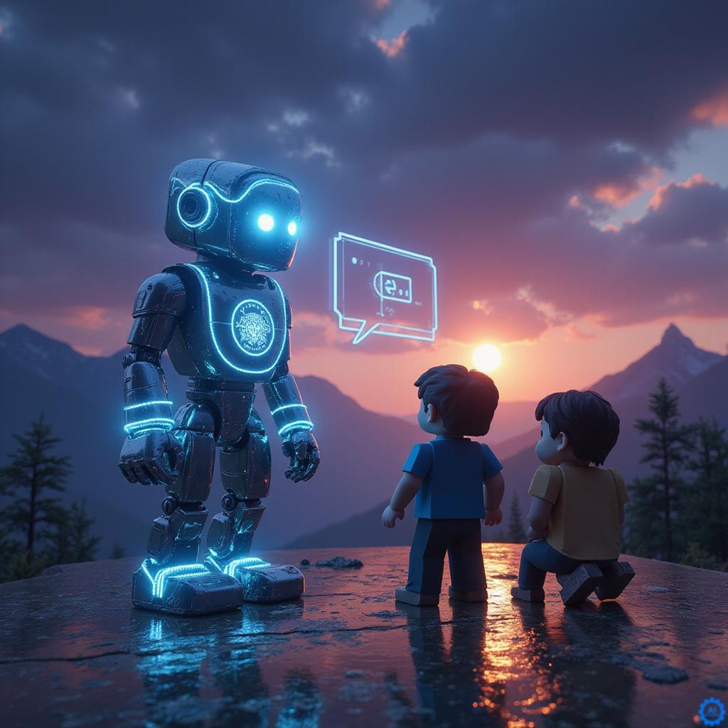 Rządowy chatbot America.gov wyświetlający poetycką odpowiedź na pytanie o grę Minecraft na ekranie komputera ```